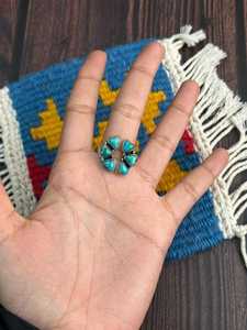 Heart Collection Kingman Turquoise <b>Adjustable</b> <b>Ring</b> Sterling Silver Handmade Southwestern Boho Statement Jewelry Gift for Her - Product Image 2