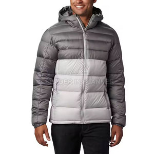 New Design <b>Top</b> Selling Premium Quality Men Hooded <b>Bubble</b> Jacket Solid Color Front Logo Streetwear Lightweight Winter Jacket - Product Image 6