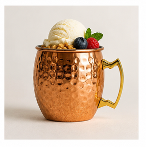 Handcrafted Hammered Copper Moscow Mule Mug with Golden Handle Beer Mug for Bar <b>Accessories</b> Modern Vintage <b>Drinkware</b> - Product Image 4