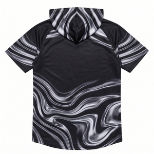 เสื้อฮู้ดแขนสั้นผู้ชายสไตล์วินเทจ ย้อมสีแบบแอซิดวอช ผ้าเฟรนช์เทอร์รี่ กระเป๋าจิงโจ้ สวมหัว ใส่สบายๆ แฟชั่นสตรีทแวร์สำหรับฤดูใบไม้ร่วง ผลิตตามสั่งจากโรงงาน - Product Image 2