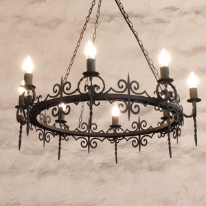 Classic Iron Chandelier Circular Design Black Metal Ceiling <b>Light</b> <b>Fixture</b> For Indoor Lighting Decorations - Product Image 5