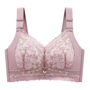 Soutien-gorge sexy sans armatures en dentelle pour femmes, grande taille, fin, sans couture, pour poitrine généreuse, non rembourré, minimisant - Product Image 2