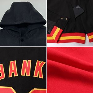 Chaqueta Letterman con capucha personalizada de primera calidad, estilo urbano, para hombre, con bordado y patchwork, estilo universitario, tipo bomber. - Product Image 6