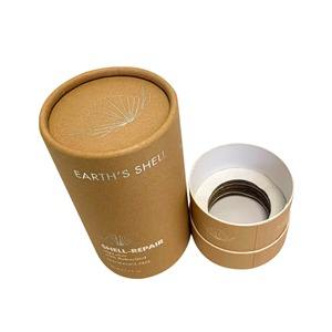 Boîte cylindrique en carton biodégradable, tube en papier scellé imprimé sur mesure pour emballage multi-inserts, tube écologique sans plastique - Product Image 2