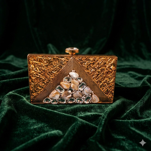 Luxury Clutch Bag Natural Crafts Single Shooter Chain Stone Work <b>Embroidery</b> Pearls Cover-Fashionable Design for Spring Summer - Product Image 1
