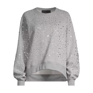 Nouveauté, prix bas, sweat-shirt en strass pour femmes, taille adulte, sweat-shirt en strass personnalisé pour femmes - Product Image 1
