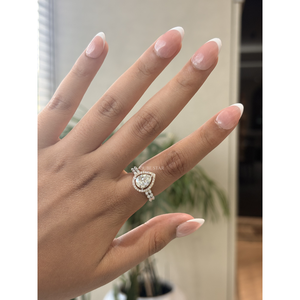 Anillo de compromiso vintage de lujo con doble halo de diamantes cultivados en laboratorio, 2.18CT VVS VS EF, oro macizo, regalo de boda para ella - Product Image 1