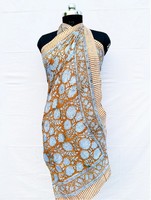 Pareo de algodón con estampado floral para mujer, talla grande, sin tirantes, de una pieza, para cubrir el traje de baño, ecológico, transpirable, largo