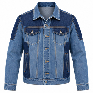 Blouson Homme Color Block Délavé Tendance Urbain Moto Cyclisme Jeunesse OEM Manches Longues - Product Image 3