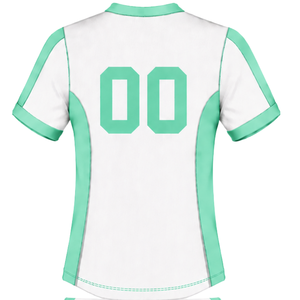 Camiseta de Rugby Blanca y Verde Menta, Manga Corta, Cuello en V, Uniforme de Equipo Personalizado, Transpirable, para Entrenamiento Deportivo - Product Image 2