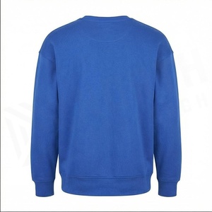 Sweat-shirt en tricot bleu uni à col rond pour homme, coupe classique, style décontracté, Amérique du Nord - Product Image 2