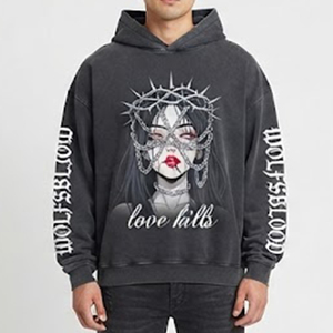 Sudadera con Capucha de Alta Demanda con Logotipo Personalizado para Hombre, Oversize, de Algodón Gris, Felpa Francesa, Estampada, para Otoño, Estilo Casual, Corte Regular - Product Image 1