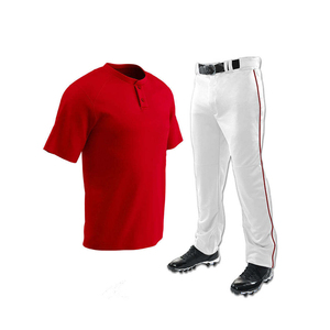 Ensemble uniforme de baseball à col en V et manches courtes, color block, blanc, marine, rouge, maillot et pantalon pour adultes - Product Image 6