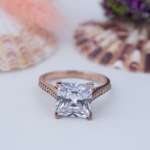 Bague de fiançailles en argent sterling 925 avec moissanite taille radiant 10*14mm, grande taille, pour femme, bijoux fins - Product Image 1