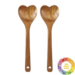 Cuchara de Madera en Forma de Corazón, Hecha a Mano, Utensilio de Cocina Natural para Servir Café, Té, Postres y Regalos Románticos - Product Image 3