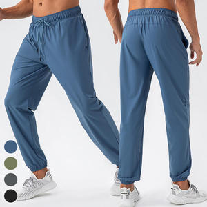 Men's Olive Green Sweatpants Elastic Waist Drawstring Casual Joggers Lightweight Knitted Autumn Wear - Product Image 5