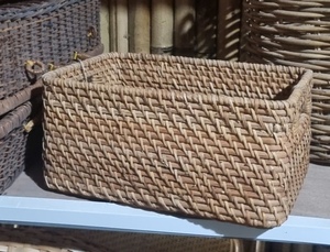 Cesta de Almacenamiento de Cocina de Mimbre Tejida a Mano, Forma Rectangular, Estilo Vintage, Ecológica y Multifuncional, Superventas - Product Image 1