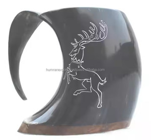 Auténtica taza de cuerno nórdico de estilo vikingo hecha a mano antigua Mead Ale 400-600ml celebraciones históricas ecológicas para beber - Product Image 2