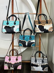 Nouvelle tendance en gros Sac fourre-tout en cuir à motif d'échecs à carreaux usiné à la main Sac à main populaire Sac à bandoulière de grande capacité - Product Image 4