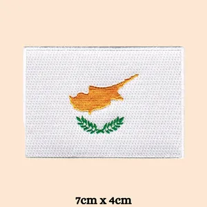 Parche Bordado de PVC Ecológico de Alta Calidad con la Bandera de Chipre, Rectangular, 7cm X 4cm, para Planchar en Tela de Lona - Product Image 1