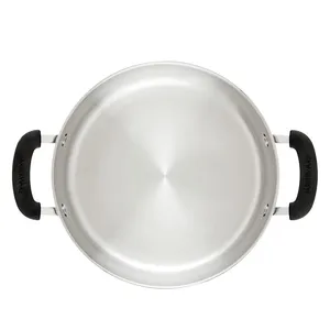 Casserole ronde en acier inoxydable avec couvercle en verre et poignées résistantes à la chaleur pour cuisson à induction - Product Image 2