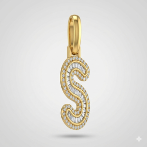 Trendy Unisex Jewelry Hip Hop Custom <b>Initial</b> Alphabet Letter <b>Pendants</b> 925 <b>Silver</b> Gold plated Moissanite Diamond Necklace Charms - Product Image 1