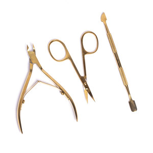Tijeras Profesionales de Acero Inoxidable Curvas Doradas de Precisión Japonesa para Cutículas, Kit de Herramientas de Belleza Duraderas para Uñas - Product Image 5