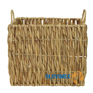 ตะกร้าสานมือทนทานสำหรับใส่ของในบ้านและสวนตะกร้าใส่ของลายผักตบชวา - Product Image 1