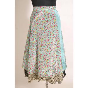 Falda Cruzada de Seda con Estampado Floral Vintage para Mujer, Hecha a Mano, Personalizada, Estilo Boho, Elegante, Cintura Natural, Largo hasta el Tobillo, para Todas las Temporadas - Product Image 1