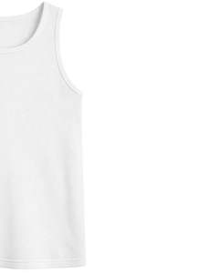 เสื้อกล้ามชายแบบรัดรูป ผ้าริบ ทรงเข้ารูป สวมใส่สบาย เหมาะสำหรับฤดูร้อน ผลิตจากผ้าฝ้ายเนื้อนุ่ม ยืดหยุ่น สีขาว รับผลิตตามแบบ (OEM) ขายส่ง - Product Image 6