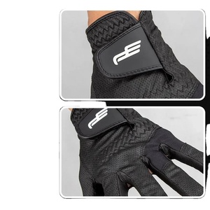 ถุงมือกอล์ฟสีดำสำหรับผู้ชาย, ถุงมือกอล์ฟเส้นใยนิ่มระบายอากาศ - Product Image 2