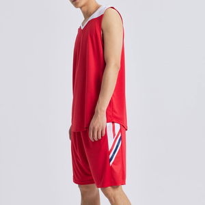 <b>Light</b> GSM Breathable Sleeveless Basketball Uniform Sets Competitive Price In Stock Items Adult Customizable Basketball Uniforms - Product Image 5
