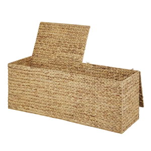 Premium Water Hyacinth Storage Basket With Lid, Large Handcrafted Wicker Bed End <b>Trunk</b> Organizer Manufacturer Vietnam - Product Image 2