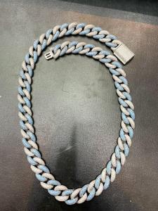 Chaîne cubaine en argent sterling 925 avec moissanite, collier personnalisé de style hip-hop, bijoux de mode - Product Image 2