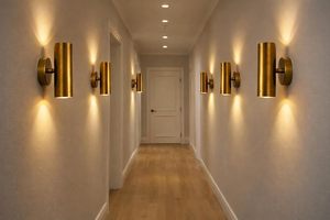 Mid Century Modern Brass <b>Wall</b> <b>Sconce</b> – Solid Brass Cylindrical <b>Wall</b> <b>Light</b>, Vintage Style Indoor <b>Wall</b> Lamp for Bedroom, Living - Product Image 3