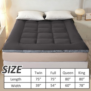 Protège-matelas matelassé en polyester lavable toutes saisons pour lit simple, double, queen et king size, couleur unie, pour usage domestique - Product Image 1