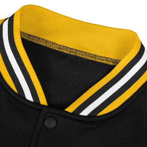 Chaqueta Varsity Personalizada de Lona con Cuerpo de Lana y Mangas de Cuero Genuino, Chaqueta Bomber Transpirable de Invierno para Hombre - Product Image 4