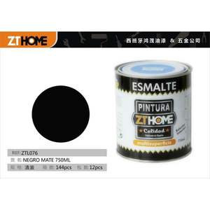 Peinture acrylique noire mate en pot de 750 ml - Product Image 3
