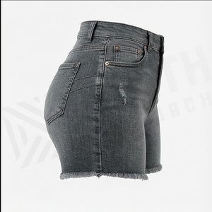 Shorts en jean pour femmes, taille large, en coton, style décontracté estival, couleur personnalisable, vêtements uniques - Product Image 3