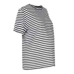 Camisetas a rayas de manga corta con cuello redondo para mujer, 100% algodón, venta al por mayor, camiseta con cuello redondo para mujer - Product Image 3