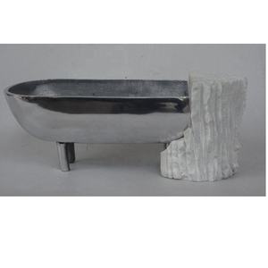 Jarrón de mesa de calidad moderna en metal y mármol, acabado plateado, jarrón de aluminio fundido, decoración de mesa, artesanías de Metal, jarrones de Metal - Product Image 5