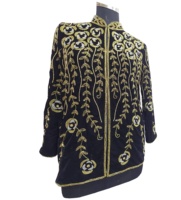 2024 Año Nuevo colección de invierno blusa de terciopelo con cuentas pesadas bordado de alta calidad patrón geométrico estilo inglés de talla grande
