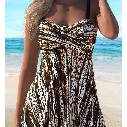 Costume da bagno intero da donna con reggiseno a controllo pancia e ferretto, bikini e abbigliamento da spiaggia - Product Image 1