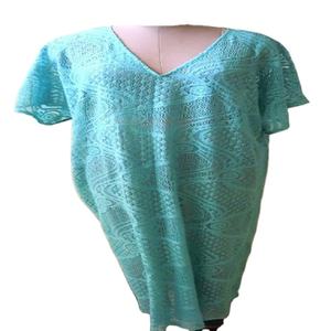 Couverture courte solide avec dentelle à franges brodée sur l'encolure et le bas Vêtements de plage couverture durable antistatique - Product Image 2