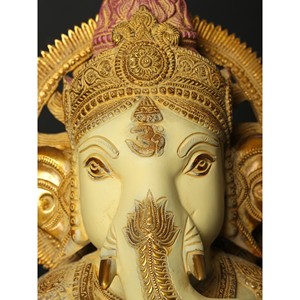 19 \ "ประติมากรรมทองเหลืองสีสันสดใสของพระพิฆเนศรูปเคารพที่ได้รับพรมากมาย - Product Image 1