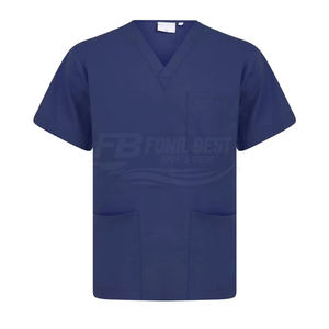Tenues médicales professionnelles à col en V unisexe avec deux poches sur le devant, uniformes d'hôpital, blouses d'infirmière, tricotées pour l'été, haute qualité - Product Image 5