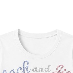 T-shirt blanc à manches courtes et col rond pour femme, décontracté, style streetwear, confortable, pour un usage quotidien - Product Image 3