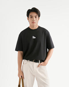 เสื้อยืดแขนสั้นผู้ชาย ผ้าฝ้ายถัก 100% สีพื้น ทรงหลวม สไตล์เวียดนาม เป็นมิตรกับสิ่งแวดล้อม - Product Image 1