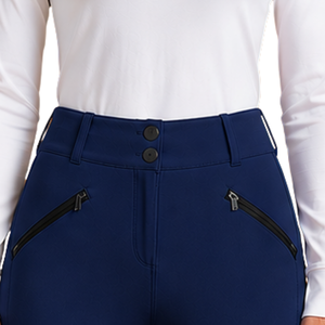 Pantalon d'équitation bleu marine pour femme, taille haute, extensible, leggings d'équitation professionnels, culotte d'entraînement avec poche - Product Image 4