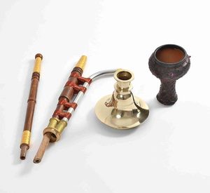 Vedela Naturals Cachimba Clásica Vintage de Latón Recto con Acabado Lacado Espejo, Enchufe Japonés, Manguera de Madera, Cabeza de Cachimba para Bar, Shisha - Product Image 2